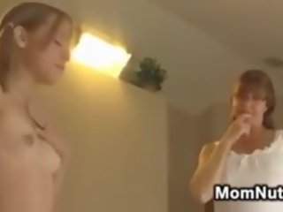 Mom And Young daughter Share A shaft POV