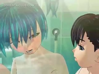 L'anime sexe vidéo poupée obtient baisée bon en douche